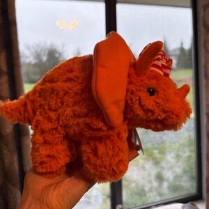 Manhattan Toy Company Orange Plush Dinosaur Toy